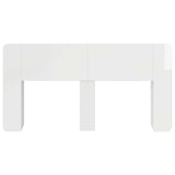 Headboard Cabinet with Storage High Gloss White Engineered Wood 8001223