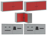 Tool Cabinet Set with Shelf 4 pcs Red Powder-Coated Steel 3321407