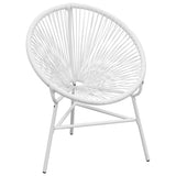 Garden Chair White PE Rattan, Powder-Coated Steel Medium Tough 42072