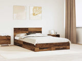Bed Frame with Headboard Old Wood 135 x 190 cm Engineered Wood 3408279