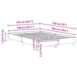 Bed Frame No Mattress White 140x190 cm Engineered Wood 861057
