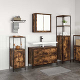 Bathroom Furniture Set 3 pcs Smoked Oak Engineered Wood 3328361