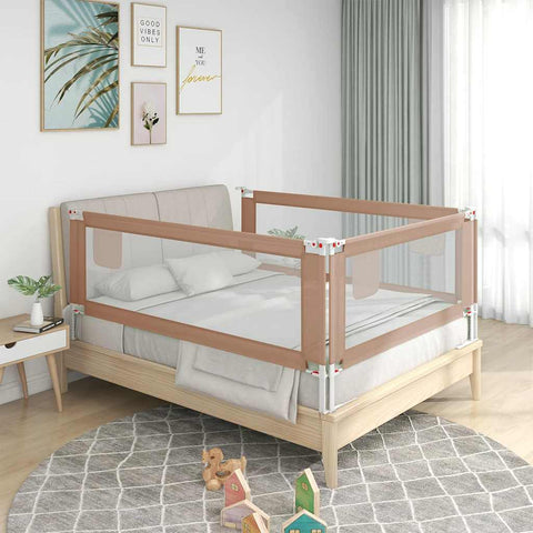 Toddler Safety Bed Rail Taupe 160x25 cm Fabric 10221
