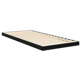 Floor Bed Frame Black Oak 90 x 190 cm Engineered Wood 893525