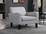 Linen-Look Boxy Armchair - Light Grey T3398P342985