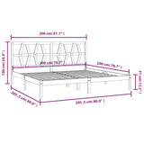 3104022 Bed Frame without Mattress Black Solid Wood 200x200 cm