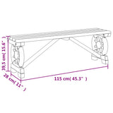 Garden Bench Burnt Wood Solid Fir Wood 115 cm Durable 365112