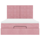 Ottoman Bed with Mattresses Pink 140x200cm Velvet 3313480