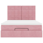 Ottoman Bed with Mattresses Pink 140x190cm Velvet 3313474