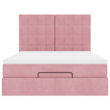 Ottoman Bed with Mattresses Pink 140x190cm Velvet 3313474