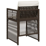 Garden Chairs with Cushions 4 pcs Brown Poly Rattan 364969