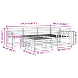 Outdoor Sofa Set 5 pcs White 79 x 79 x 37 cm Solid Acacia Wood 3386403