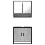 ZNTS 2 Piece Bathroom Furniture Set Grey Sonoma Engineered Wood 3300918