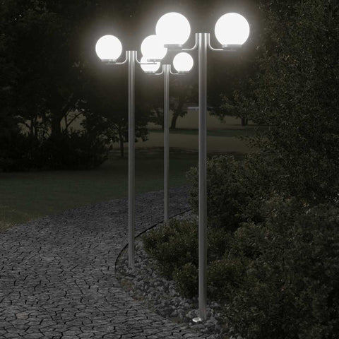 Outdoor Floor Lamps 3pcs Silver 215 cm Stainless Steel 4006389
