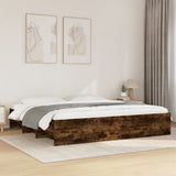 Bed Frame without Mattress Smoked Oak 200x200 cm Engineered Wood 3295629
