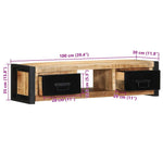 ZNTS TV Cabinet 100x30x25 cm Solid Rough Wood Mango 4013597