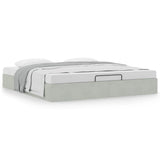 Ottoman Bed Frame No Mattress Light Grey Super King Velvet 3311003