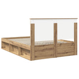 Bed Frame Artisian Oak 135 x 190 cm Solid Pine Wood 3411027