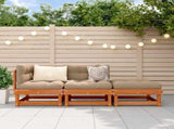 Sectional Sofa Units Wax Brown 183 x 61 x 62 cm Solid Pine Wood 865421