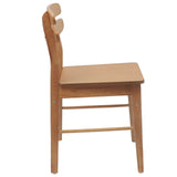 Dining Chair 2 pcs Natural Solid Rubber Wood 42020513
