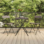 ZNTS 3 Piece Folding Bistro Set Grey Poly Rattan 319991