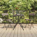 ZNTS 3 Piece Folding Bistro Set Grey Poly Rattan 319991