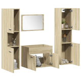 4 Piece Bathroom Furniture Set Sonoma Oak Engineered Wood 3324999