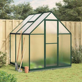 Greenhouse with Base Frame Green 169x169x202 cm Aluminium 4005832