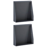 Retaining Wall 2 pcs 40 x 12 x 40 cm Steel Anthracite 8015250