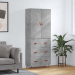Highboard Concrete Grey 69.5x34x180 cm Engineered Wood 3195823