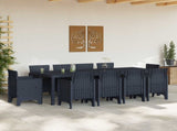 Garden Dining Set 11 pcs Anthracite Polypropylene 3378592