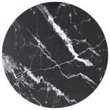 Table Top Black 70x0.8 cm Tempered Glass with Marble Design 322265