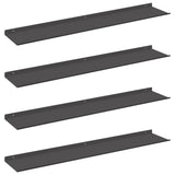 Floating Shelf Wall-mounted 4 pcs Black 100 x 18 x 2.5 cm Steel 8004045