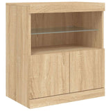 Sideboard with LED Lights Sonoma Oak 60x37x67 cm 836653