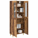Highboard Old Wood 69.5 x 34 x 180 cm Engineered Wood and Glass 3415747