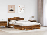 Bed Frame with Headboard Old Wood 135 x 190 cm Engineered Wood 3413209