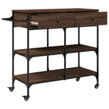 Kitchen Trolley Brown Oak 105x42x95 cm Engineered Wood 842380