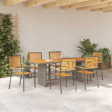 Garden Dining Set 7 pcs Grey Poly Rattan 3365451
