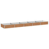 Raised Garden Bed Wood Brown 400 x 80 x 24 cm cold-rolled steel 8006504