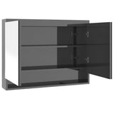 Bathroom Mirror Cabinet 80x15x60 cm MDF Shining Grey 331533