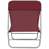 ZNTS Folding Sun Loungers 2 pcs Steel and Fabric Red 44301