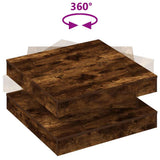 Coffee Table 360-Degree Rotatable Smoked Oak 70x70x34.5 cm 858483