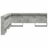 Storage Headboard Concrete Grey 200 cm Engineered Wood 3335472