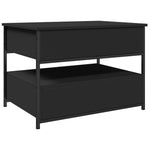 ZNTS Coffee Table Black 70x50x50 cm Engineered Wood and Metal 845381