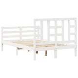 Bed Frame without Mattress White Small Double Solid Wood Pine 3193892