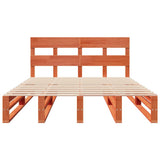Bed Frame without Mattress Wax Brown 160x200 cm Solid Wood Pine 3302302