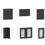 11 Piece Kitchen Cabinet Set "Lucca" Black Engineered Wood 3314922