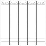 5-Panel Room Divider White 200x200 cm Fabric 350154