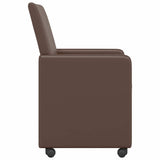 Dining Chairs with Wheels 2 pcs Brown 57 x 66 x 94 cm 42017818