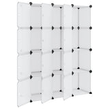 Storage Cube Organiser with 12 Cubes and Doors Transparent PP 340555